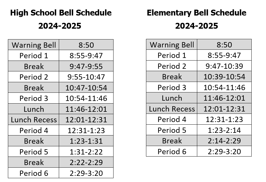 Bell Schedule